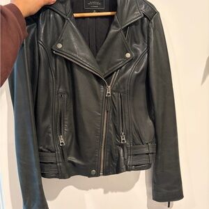 Lucky Beeand Black Lambskin Leather Jacket